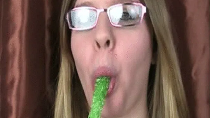 CLOSE UP VIEW OF DAISY RAE'S MOUTH AS SHE LICKS, SUCKS, AND CHEWS UP HARD CANDY *** ***