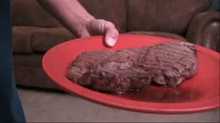 CLAIRE TRANSFORMS HER BOYFRIEND INTO A BIG JUICY STEAK AND TALKS TO THE STEAK WHILE SHE EATS THE MEAT