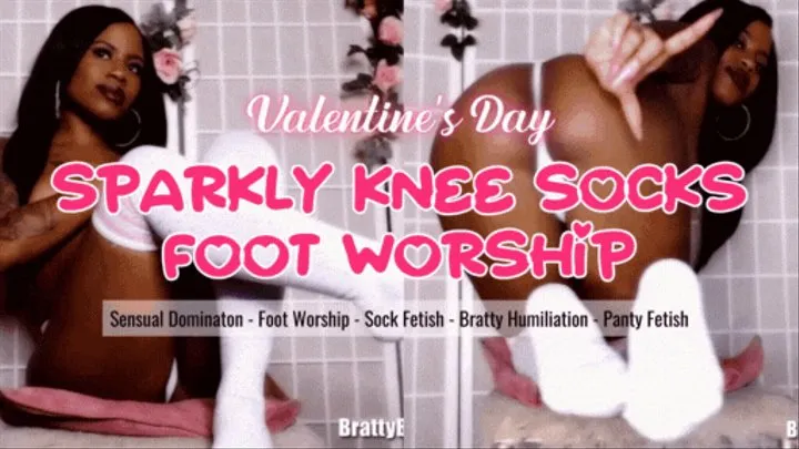 Sparkly Knee Socks Foot Worship