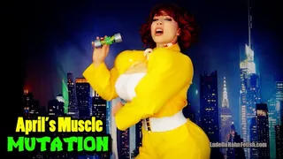 April's Muscle Mutation - Mutagen Leak Causes MEGA Muscle Goddess Growth in this TMNT Cosplay Parody - Ludella's Muscular Transformation with Hourglass Expansion