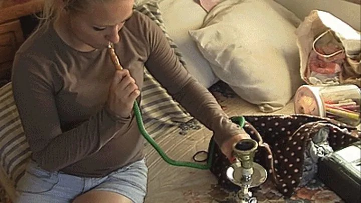 Ashley smokes the hookah ( X 1080)