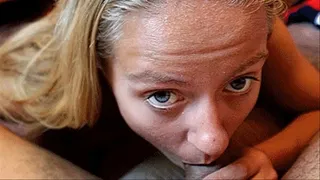 Ashley sucks cock on her knees 2