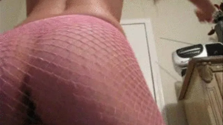 Becca in pink fishnets