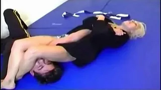 Barefoot Judo Bashing In Panties & Gi Jacket