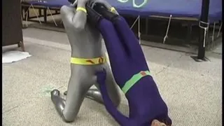 Web-Woman Vs Quicksilver, Wrestling With His Cock & Balls