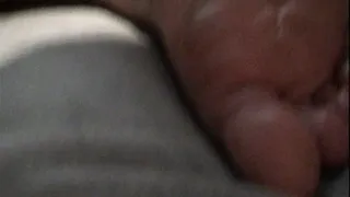 Buttercreme gets her feet sniffed and split shined while she rests! Clip 2