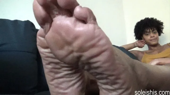 6'4 legendary, gorgeous sole queen Kayla returns to show off her sexy and massive high arched size 12 sweaty stinky soles! Clip 4