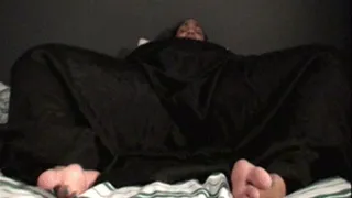 Buttercreme under cover while showing her sexy, high arched and stinky size 10 feet! Clip 3