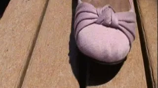 Kayla Jayy's cute pink suede shoes and pretty pink polished toes 1 Full length version