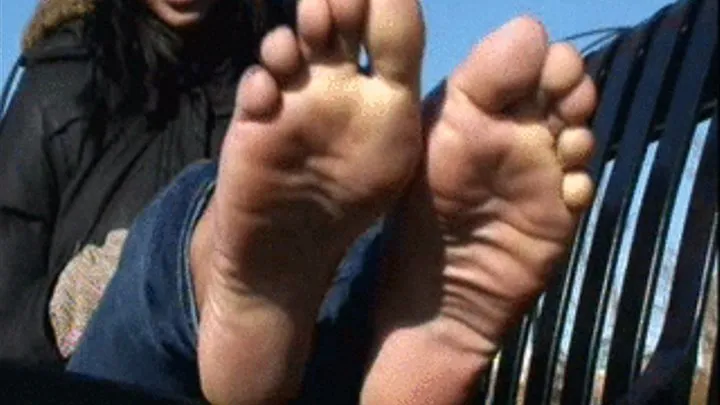 Lulu's stinky super wrinkled soles right out of her hot boots! Clip 3