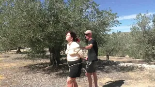 Slave ThannaA - First ever Bondage Walk Training in the spanish woods - Full Clip