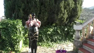 Titslave Eva - Cruel Predicament Breast Bondage Walk Training - Part 2