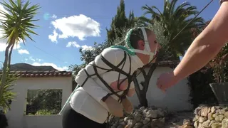 Xtremely Tight Cruel Predicament Bondage Walk Training in a public Park for Rija Mae - Full Clip