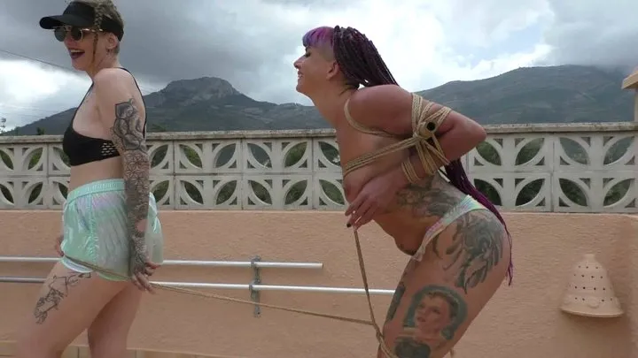 Maya Homerton - Cruel Bondage Walk Training on the Pool Deck - Full Clip