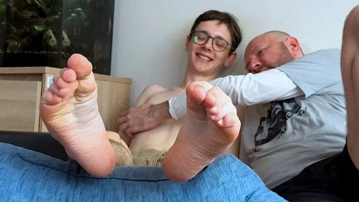 Hot barefoot coolboy tickled