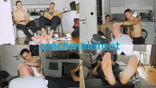 Hot barefoot 2 masters Cupak and Keller gay foot worship