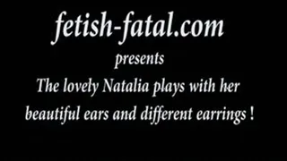 The lovely Natalia plays with her beautiful ears and different earrings!......La belle Natalia joue avec ses belles oreilles et ses différentes boucles d'oreilles!