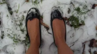 Flat ballet "repetto" in snow