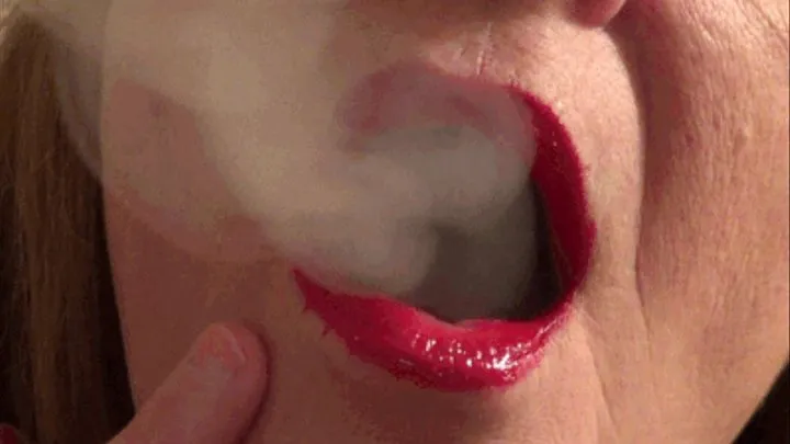 Mouth smoking super close up