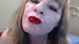 Shiny Red Lips on Your Cock