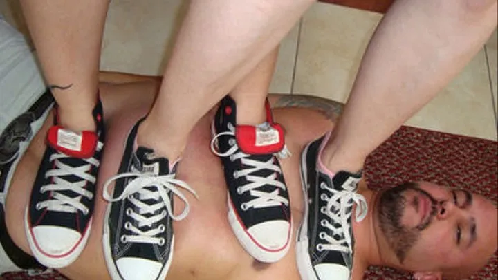 Goddess Venus & Mistress Allison's Converse Exxxtreme Trample - {High Camera Angle}