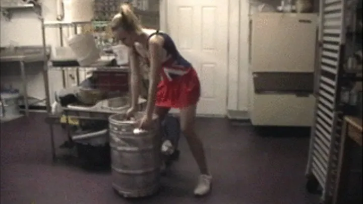 SRUGGLING WITH A KEG