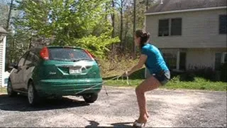 PULLING THE CAR WITH ROPES l