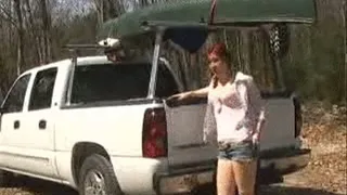 STUCK TRYING TO GET CANOE OFF TRUCK