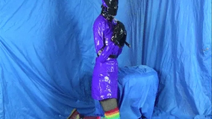 Purple raincoat slave