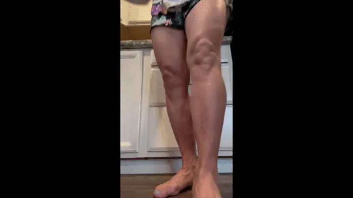 Chiseled Muscular Calves and Feet Muscle Worship