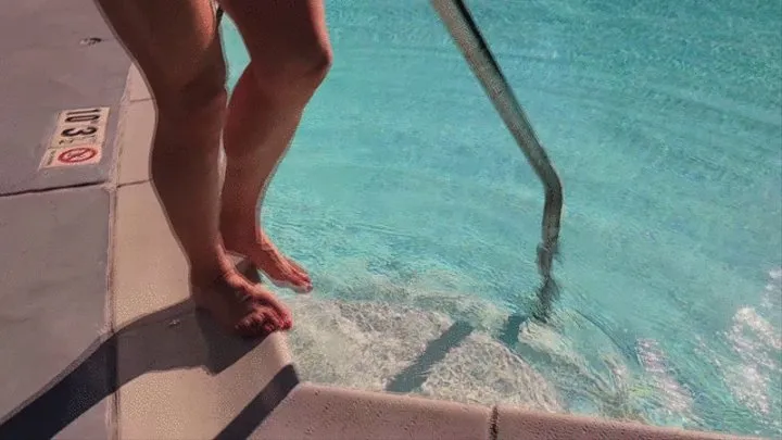 Red Bikini Poolside Barefeet