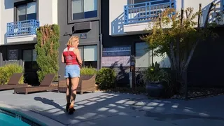 Daisy Dukes and Boots Poolside