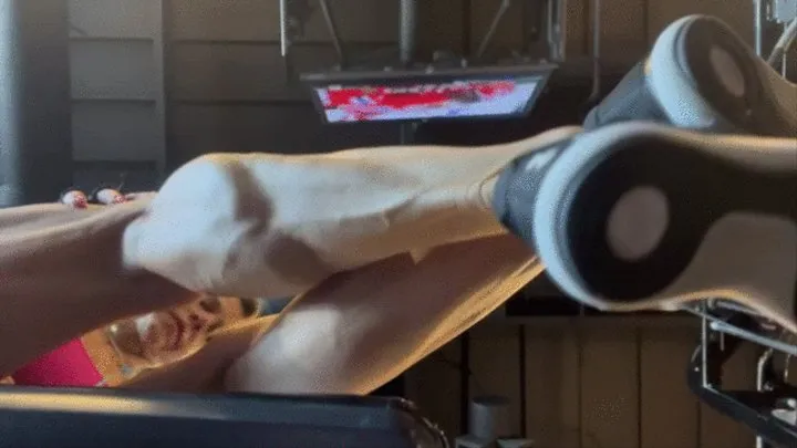 Gym Underneath View Calf Shake and Muscle Worship