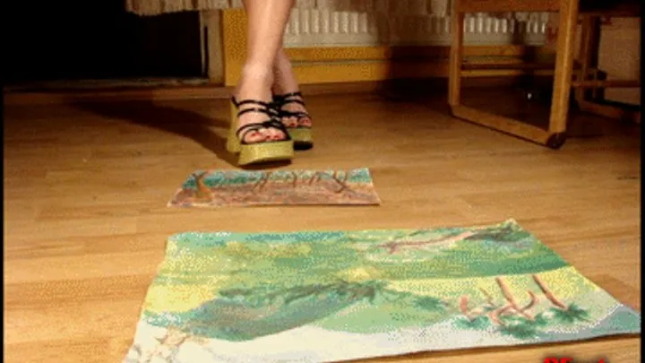 Paintings under feet (Rebeca)