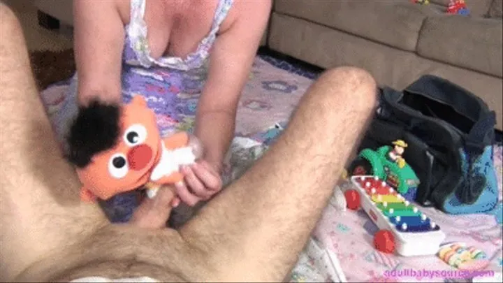 Puppet play and diaper change