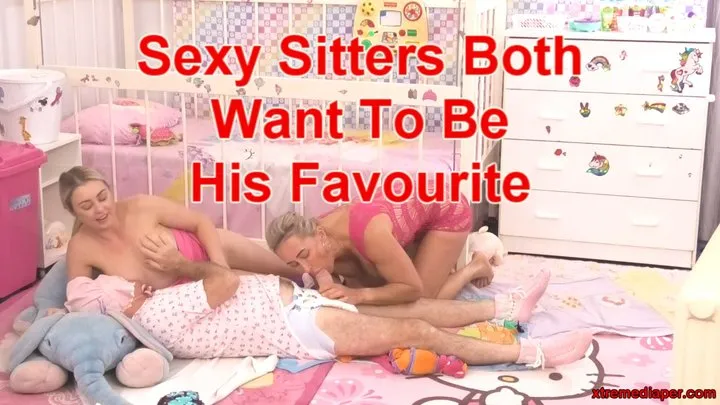 Sexy Sitters Both Want To Be His Favourite