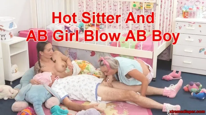 Hot Sitter And AB Girl Blow AB Boy