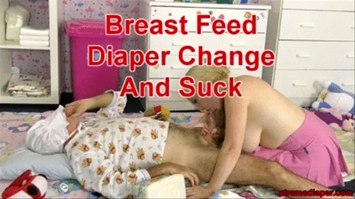 Breast feed, diaper change and suck