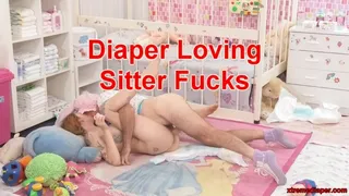 Diaper loving sitter fucks