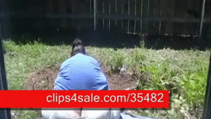 My Fat Neighbor Lady Doing Gardening