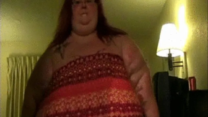 SSBBW - 630 lbs. ''Sinfully Divine'' - Struggles to Walk, Rubs her Belly, and Strips Naked