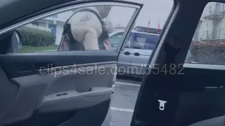 600 Pound Blonde Wiggling In & Out of a Small Car