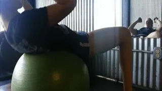 Crunches on a fit ball