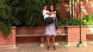 Carry 350 - Girl Lifting guy 12 New ( Aunt lifting her nephew)
