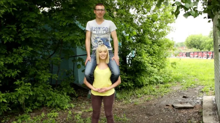 Carry 1353 - Strong girl carrying her male friend 37 New