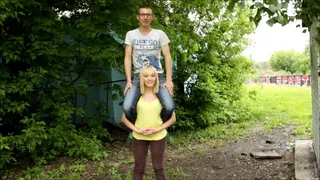 Carry 1353 - Strong girl carrying her male friend 37 New