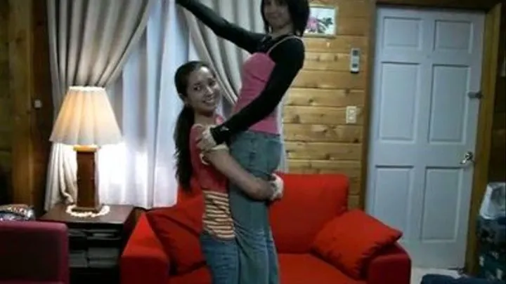 Small Girl Lifting her friend