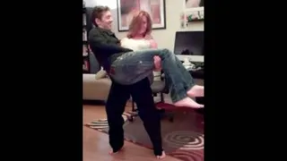 Carry 16 - Older woman lifting younger guy ( Full )