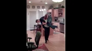 Carry 14 - Older woman lifting younger guy ( Part 2 )