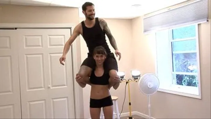 Carry 26 - Cute girl lifting tall guy